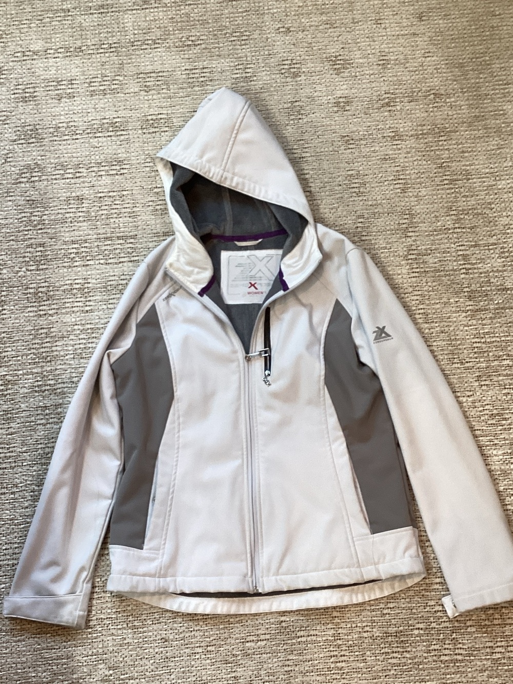ZeroXposur Light Gray and Dark Gray Hooded Softshell Jacket